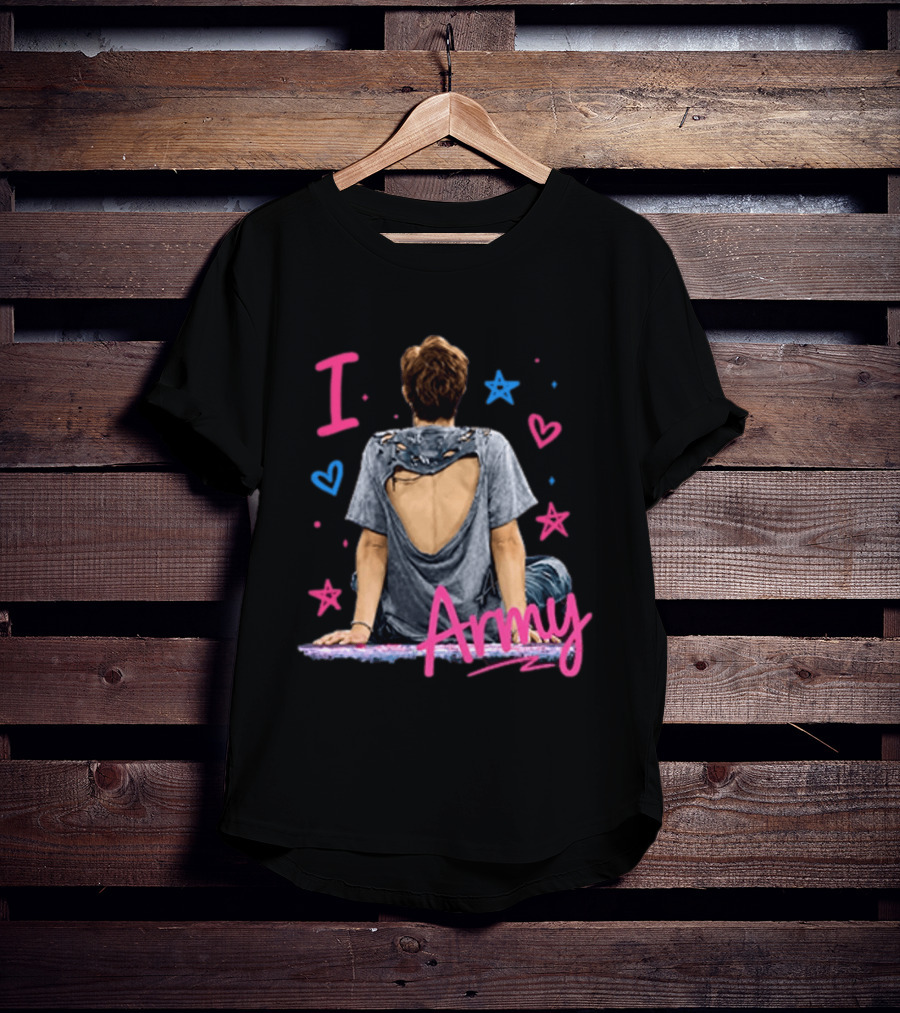 I Love Army Joonie BTS Stars Hearts T-Shirt
