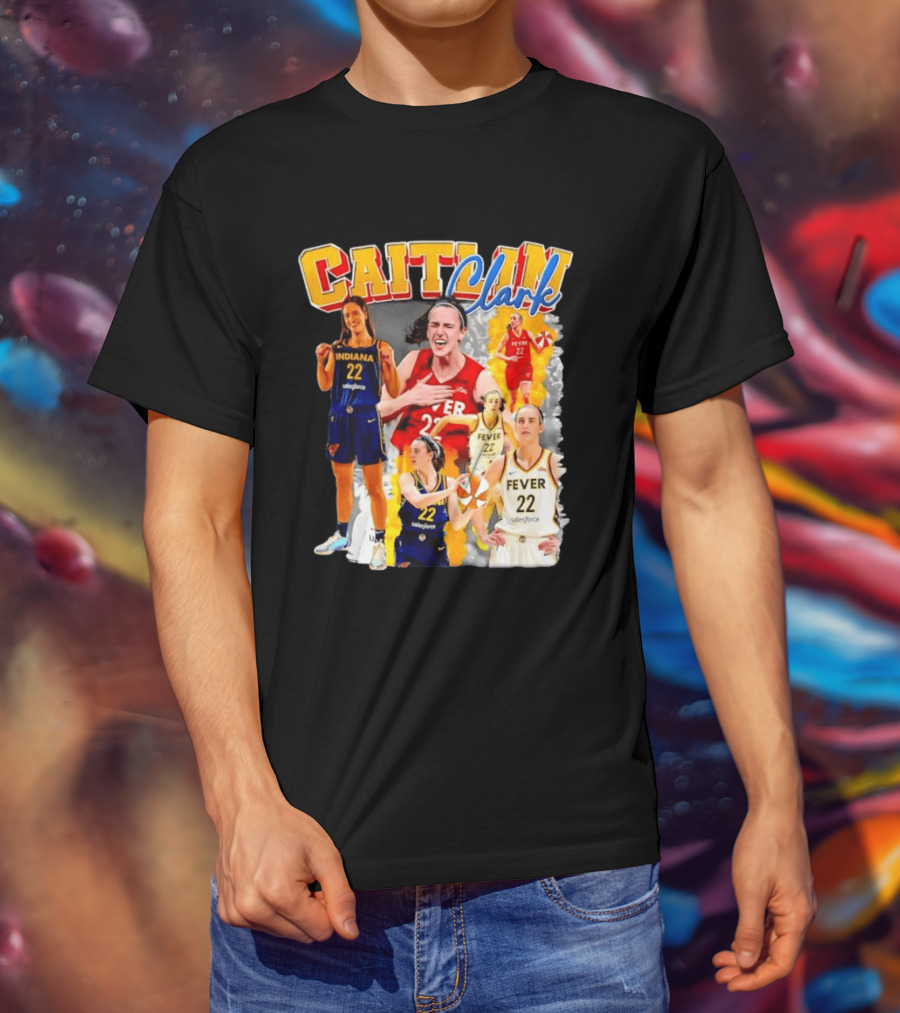Caitlin Clark Indiana Fever 22 Basketball Athlete Action Montages T-Shirt