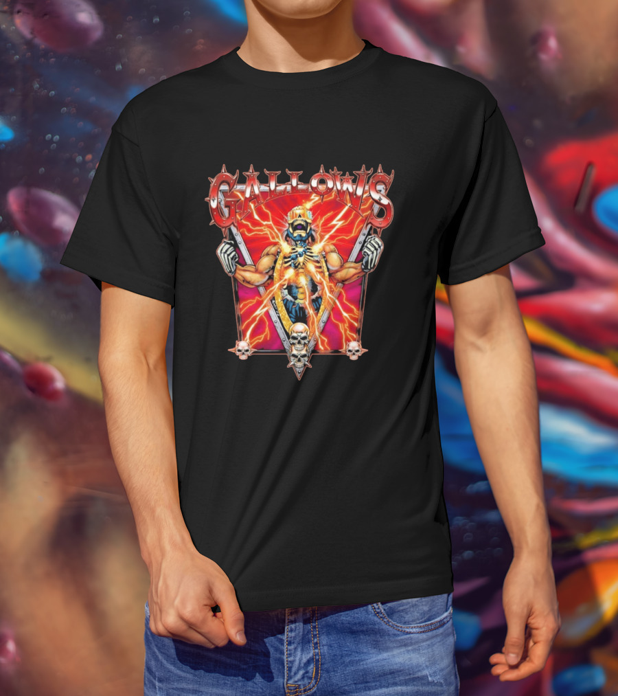 Gallows Wrestling Skull Warrior Electric Power T-Shirt