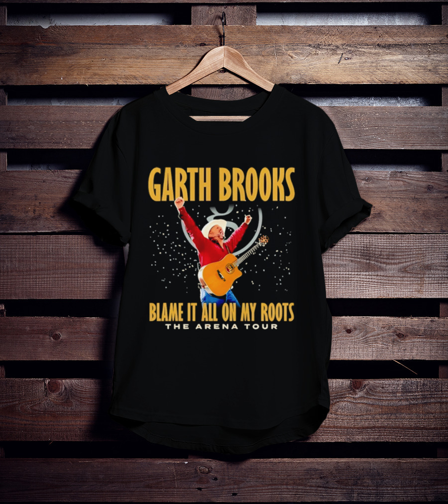 Garth Brooks Blame It All On My Roots The Arena Tour Cowboy Guitarist Celebration T-Shirt