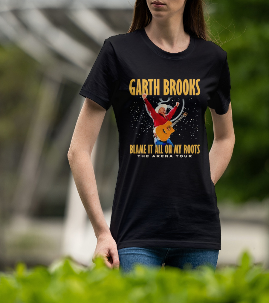Garth Brooks Blame It All On My Roots The Arena Tour Cowboy Guitarist Celebration T-Shirt