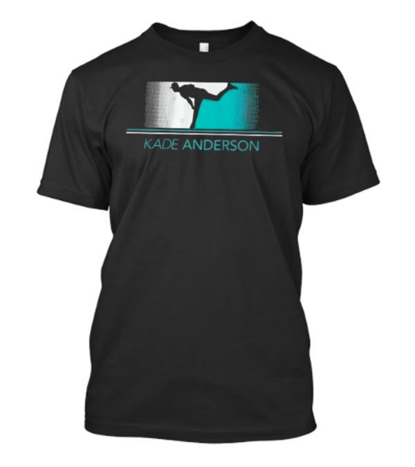 Kade Anderson Baseball Pitcher Halftone Teal T-Shirt