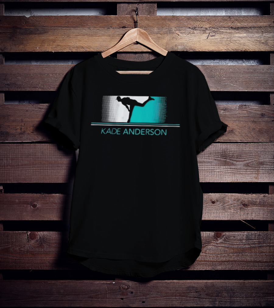 Kade Anderson Baseball Pitcher Halftone Teal T-Shirt