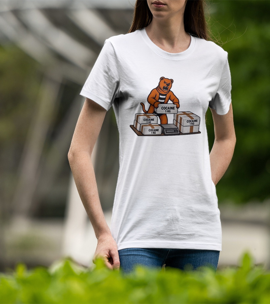 Angry Bear Holding Cocaine 1KG Bricks Meme T-Shirt