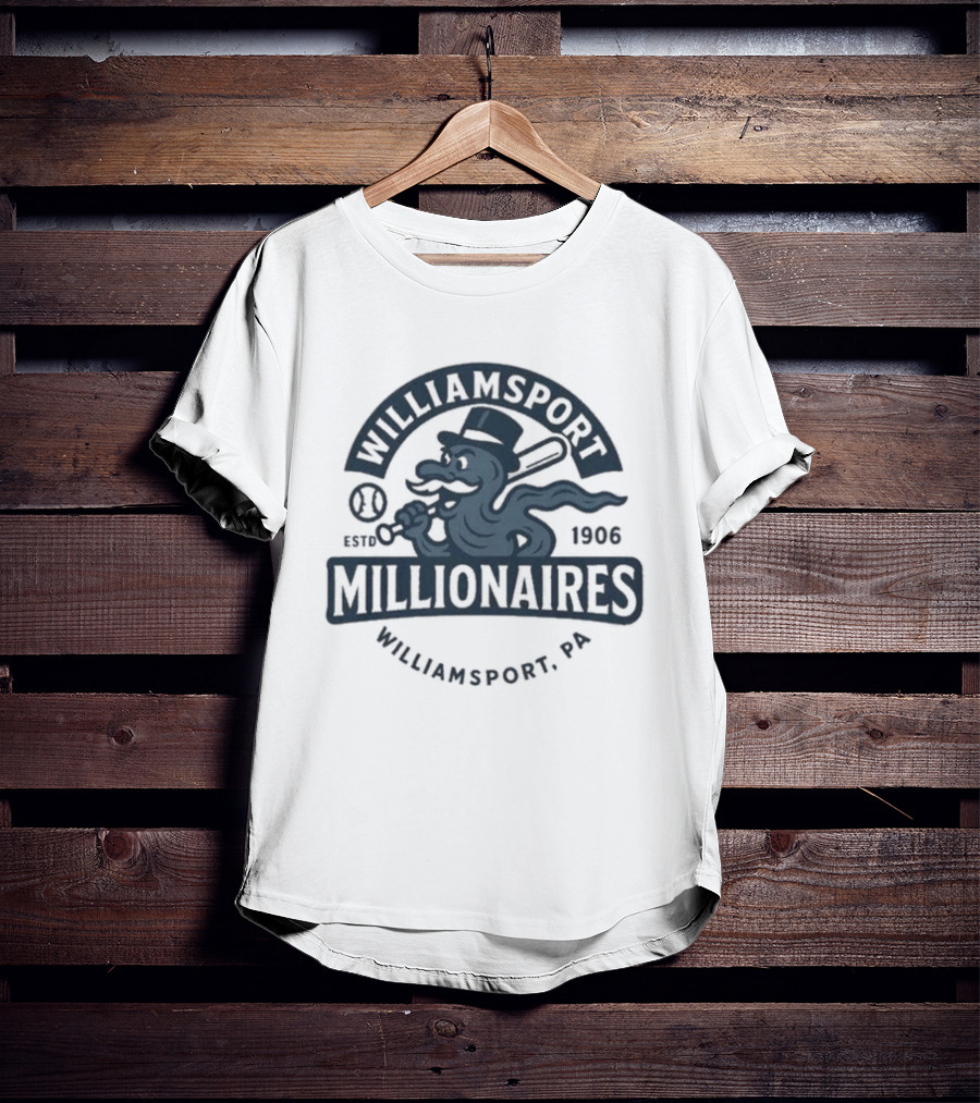 Williamsport Millionaires Established 1866 Baseball Team Williamsport PA T-Shirt