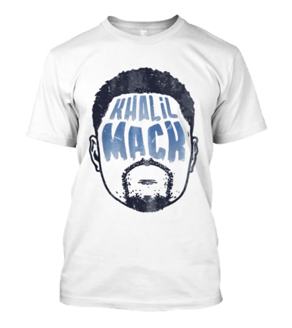 Khalil Mack Bearded Face Blue Distressed T-Shirt