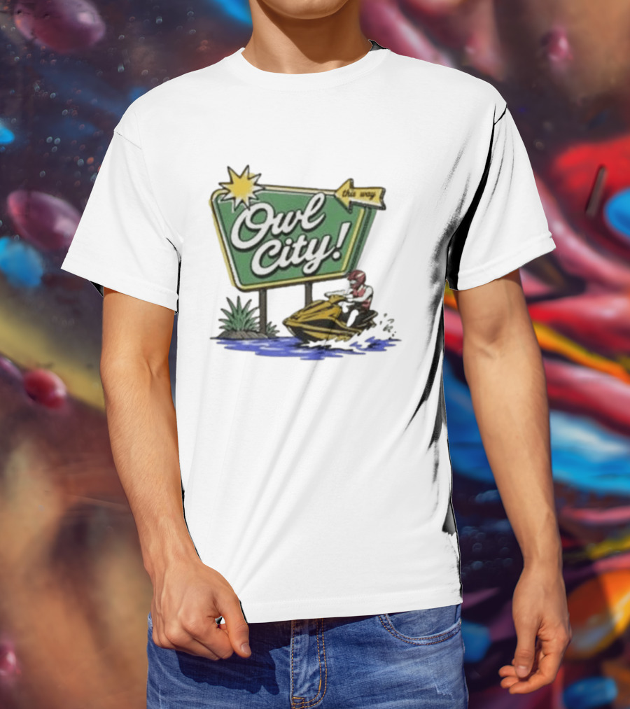 Owl City Music Welcome To Owl City Jet Ski Adventure Sign T-Shirt