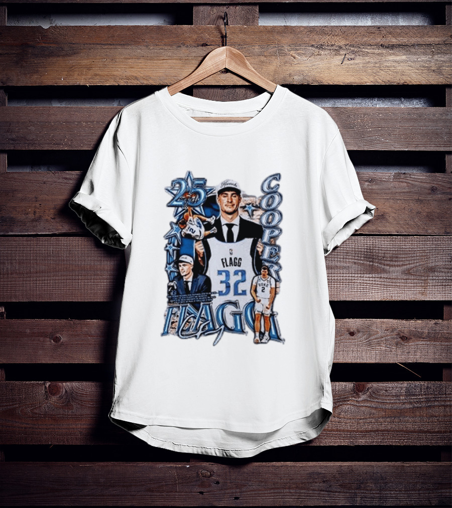 Dallas Mavericks Cooper Flagg Draft Day Selection Number 32 T-Shirt