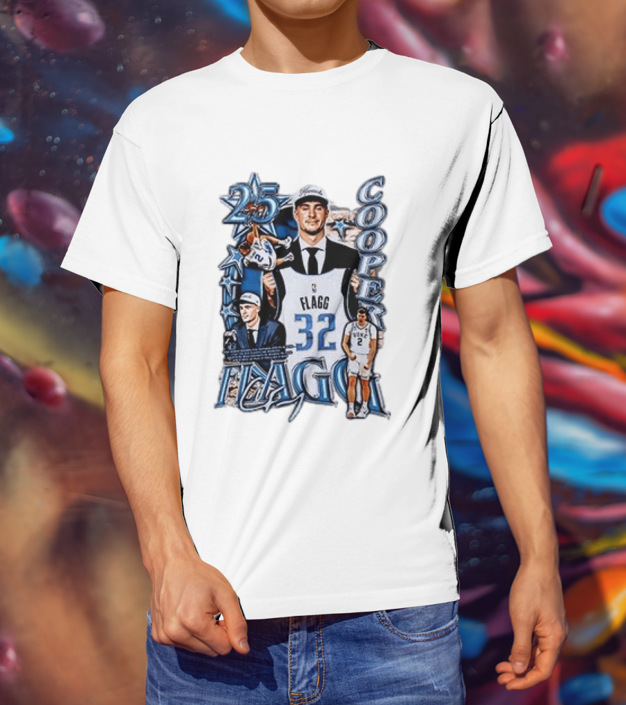 Dallas Mavericks Cooper Flagg Draft Day Selection Number 32 T-Shirt