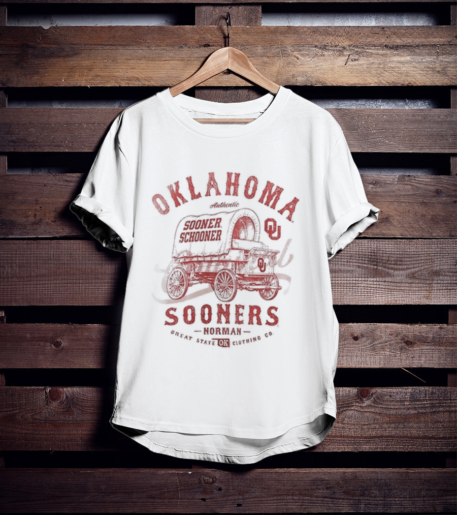 Oklahoma Sooners Norman Great State OK Clothing Co Vintage Wagon T-Shirt
