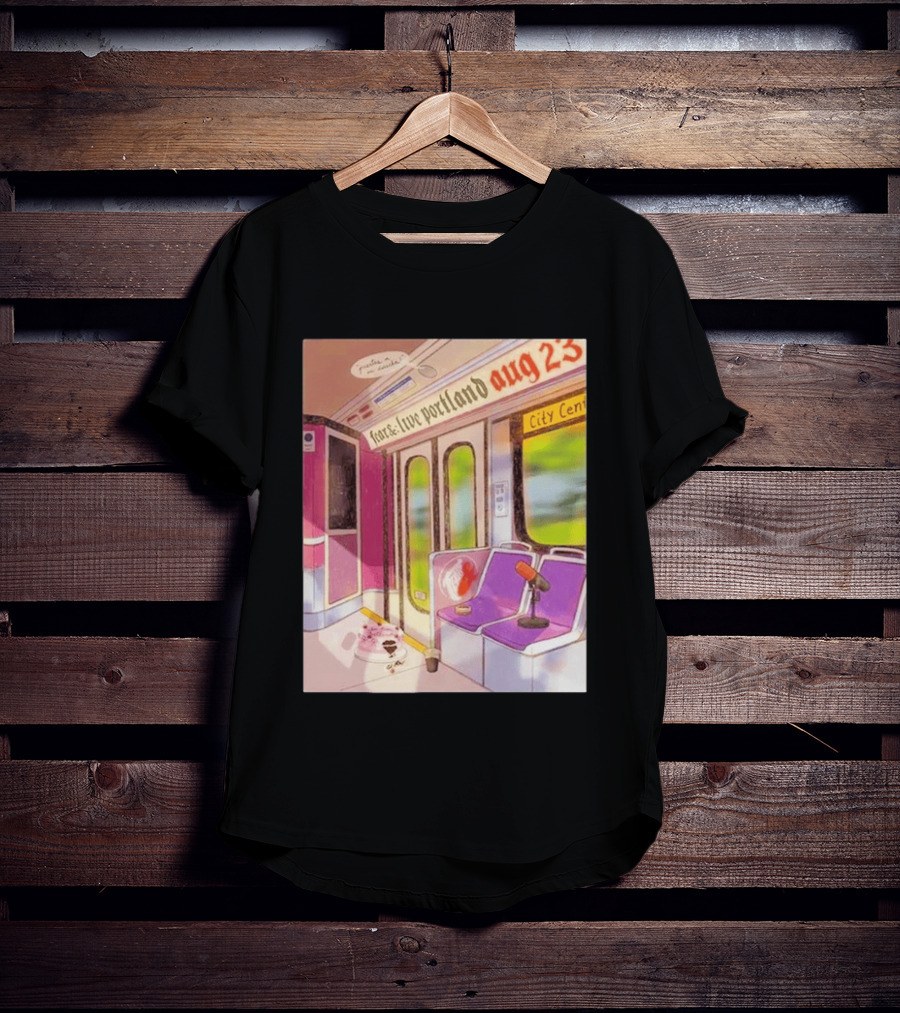 Fear& Live Portland Aug 23 Subway Scene With City Center Graffiti And Microphone T-Shirt