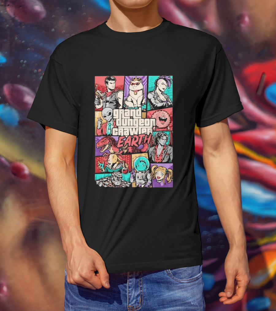 Grand Dungeon Crawler Earth Fantasy Characters Compilation T-Shirt