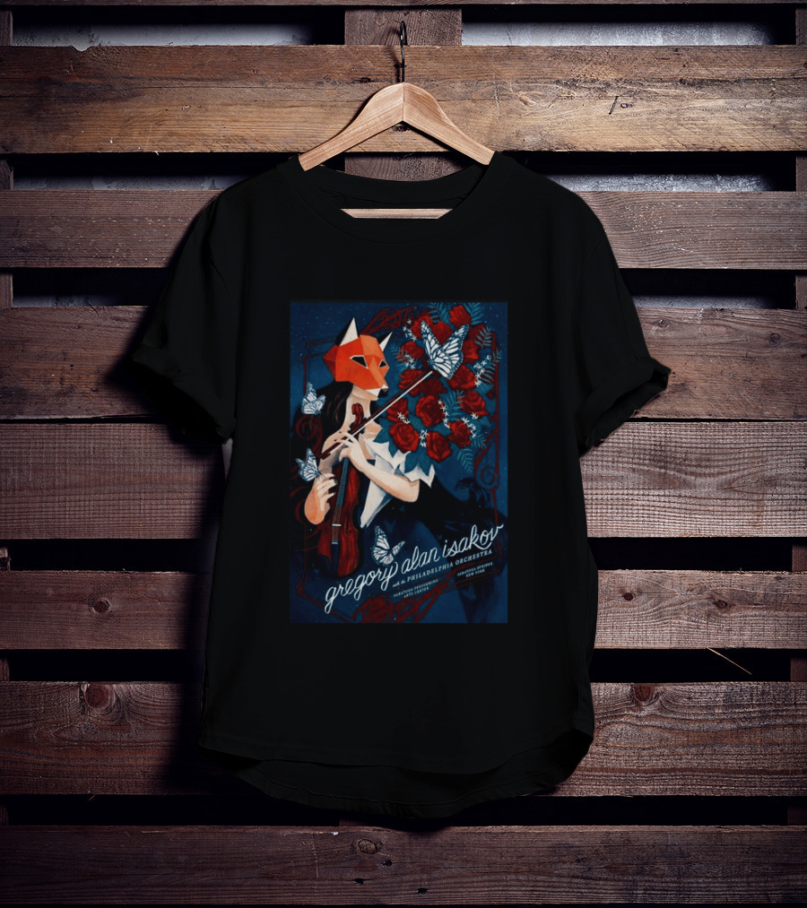 Gregory Alan Isakov Philadelphia Orchestra Saratoga Performing Arts Center August 22 2026 Roses Butterfly Violin T-Shirt