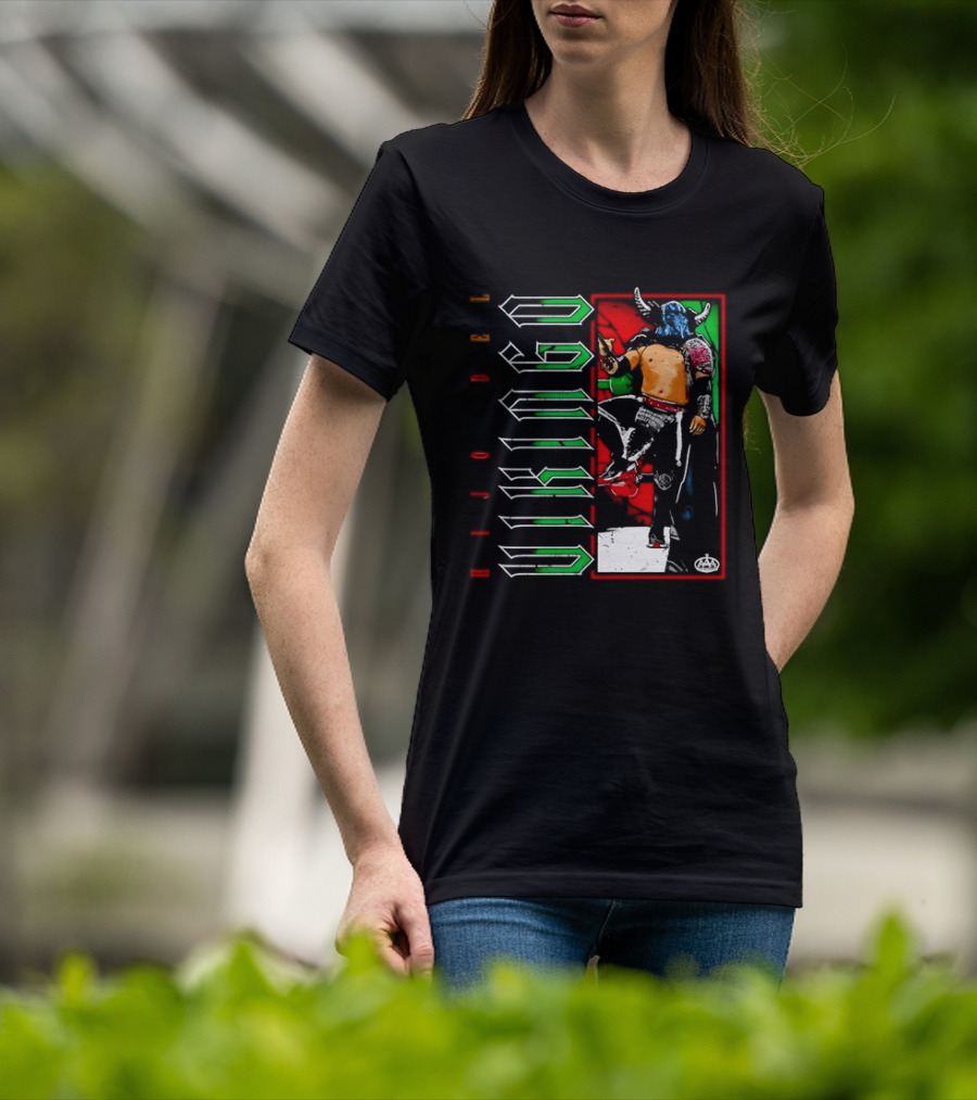 Hijo Del Vikingo Lucha Libre Wrestler Demon Mask Green Red White T-Shirt