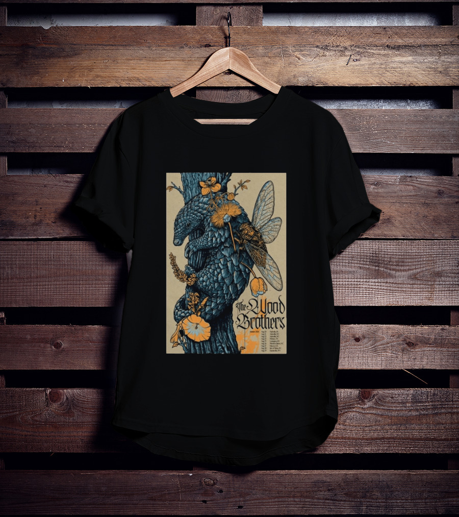 The Wood Brothers August 20 2026 Nashville TN Tour Pangolin And Cicada T-Shirt