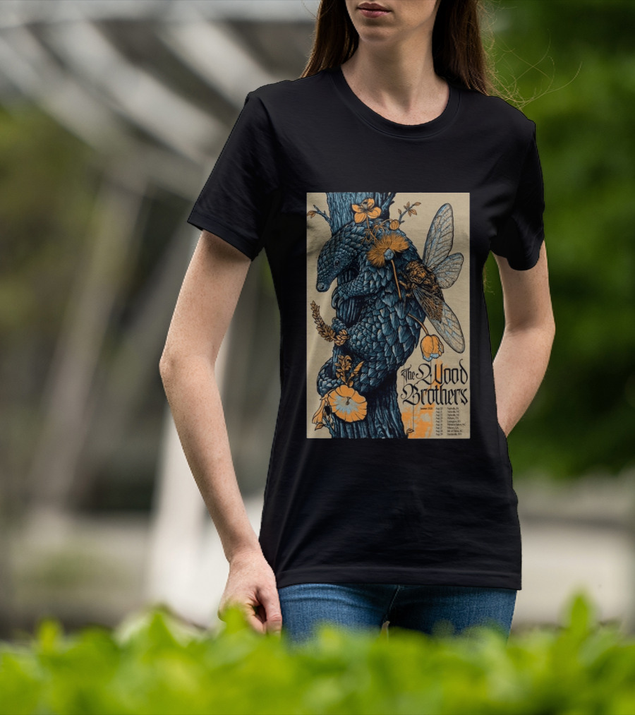 The Wood Brothers August 20 2026 Nashville TN Tour Pangolin And Cicada T-Shirt