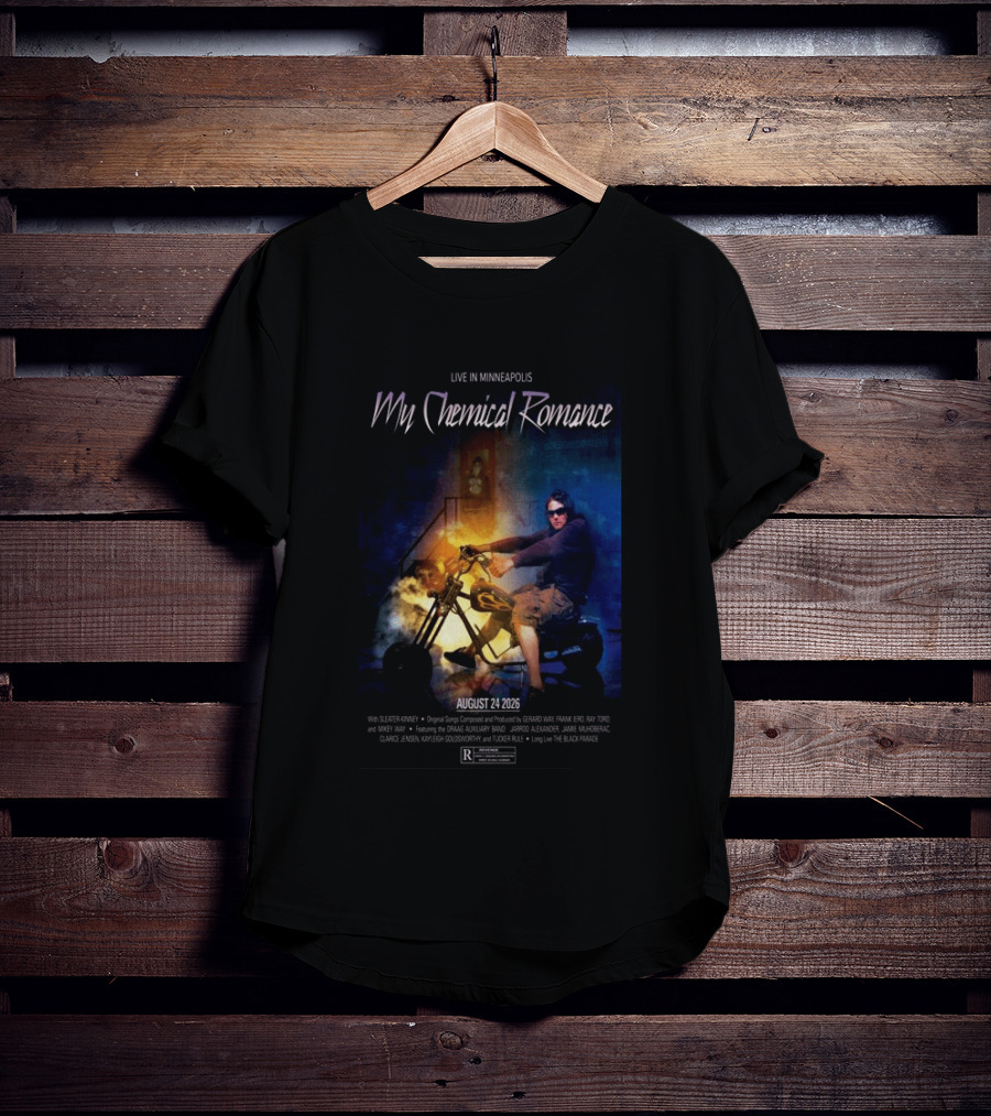 Live In Minneapolis My Chemical Romance August 24 2026 With Sleater Kinney T-Shirt