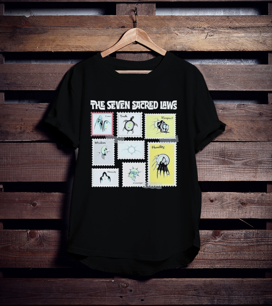 Native American The Seven Sacred Laws Love Truth Respect Wisdom Humility Honesty Courage T-Shirt