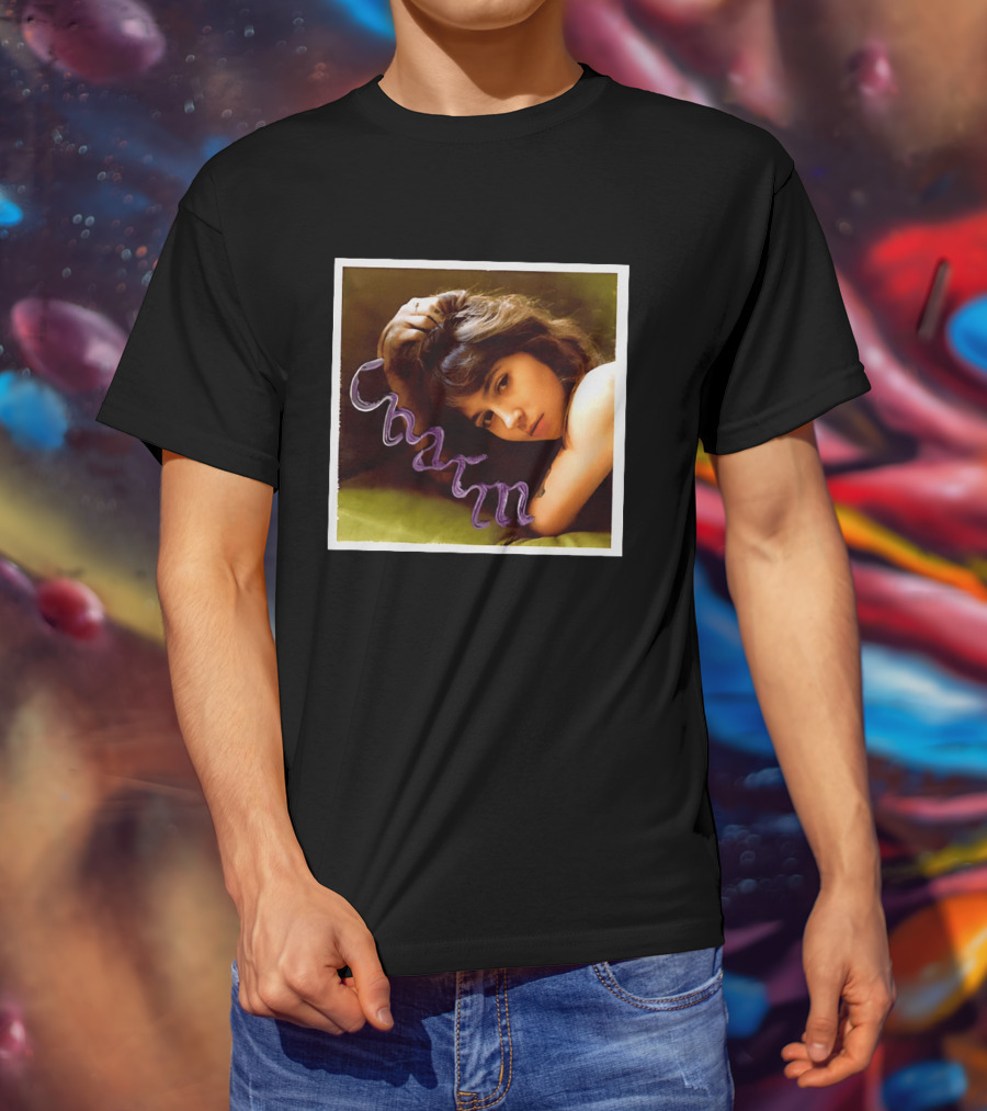 Clairo Charm Album Cover Art Vintage Portrait With Purple T-Shirt