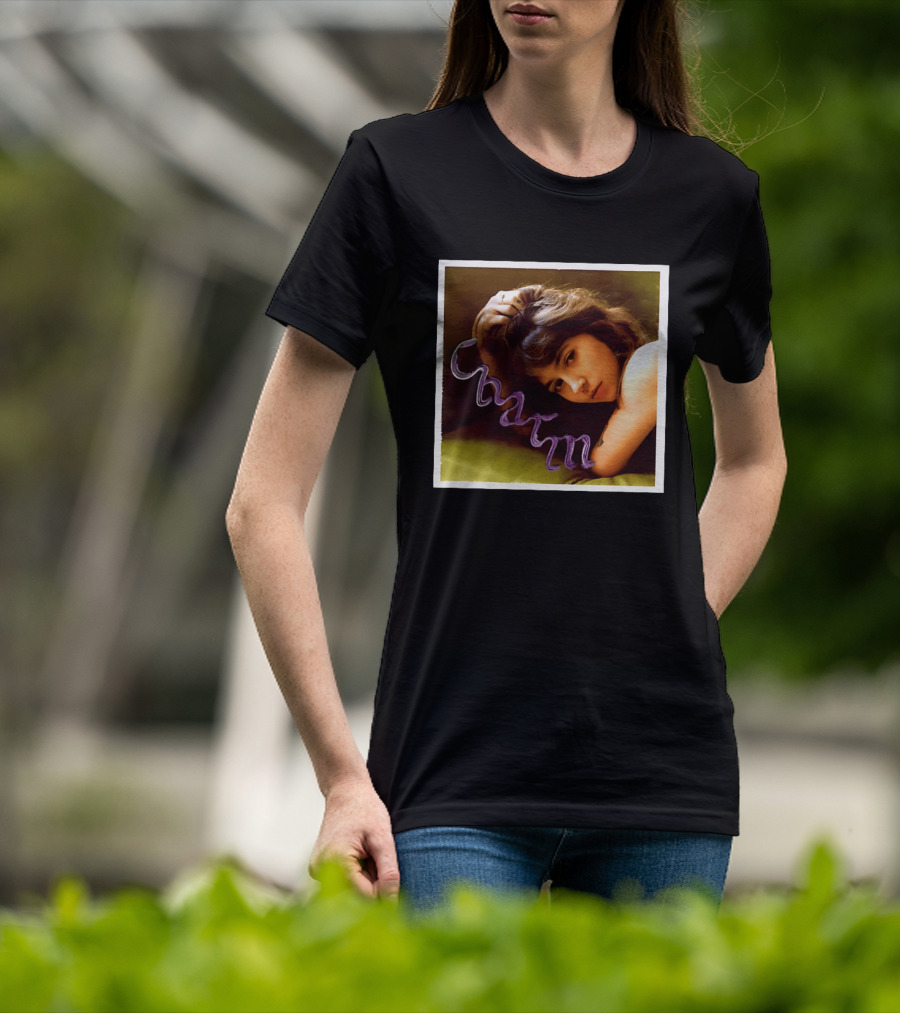 Clairo Charm Album Cover Art Vintage Portrait With Purple T-Shirt