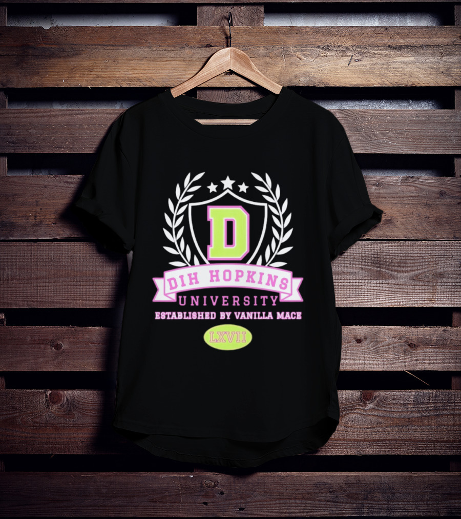 Dih Hopkins University Established By Vanilla Mace LXVII Crest T-Shirt