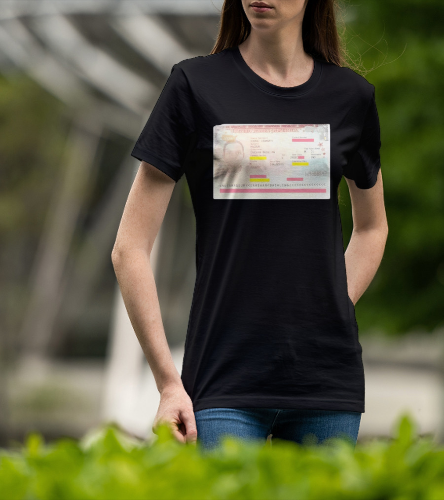United States Of America Visa Darshan Basaling Magdum Mumbai Passport T-Shirt