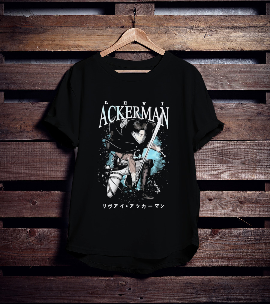 Levi Ackerman 90s Bootleg Oversized AOT Attack On Titan Anime T-Shirt