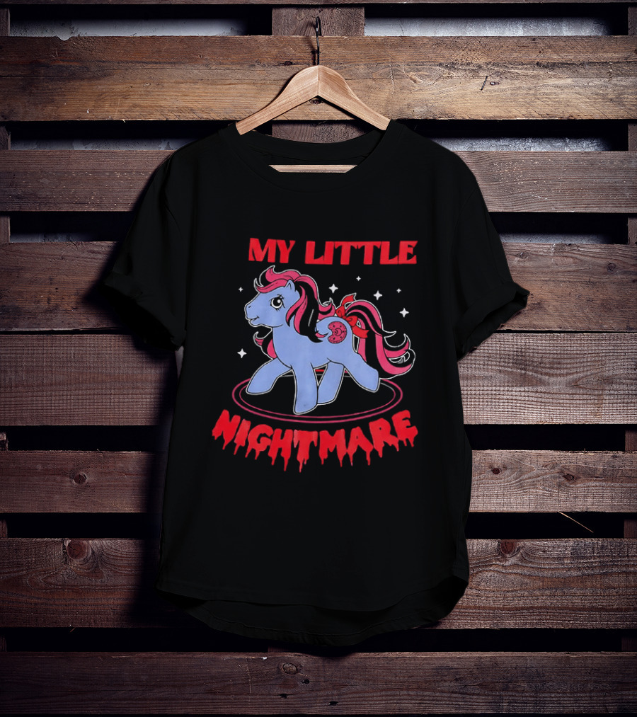 My Little Nightmare My Little Pony 80s Cartoon Dripping Red T-Shirt