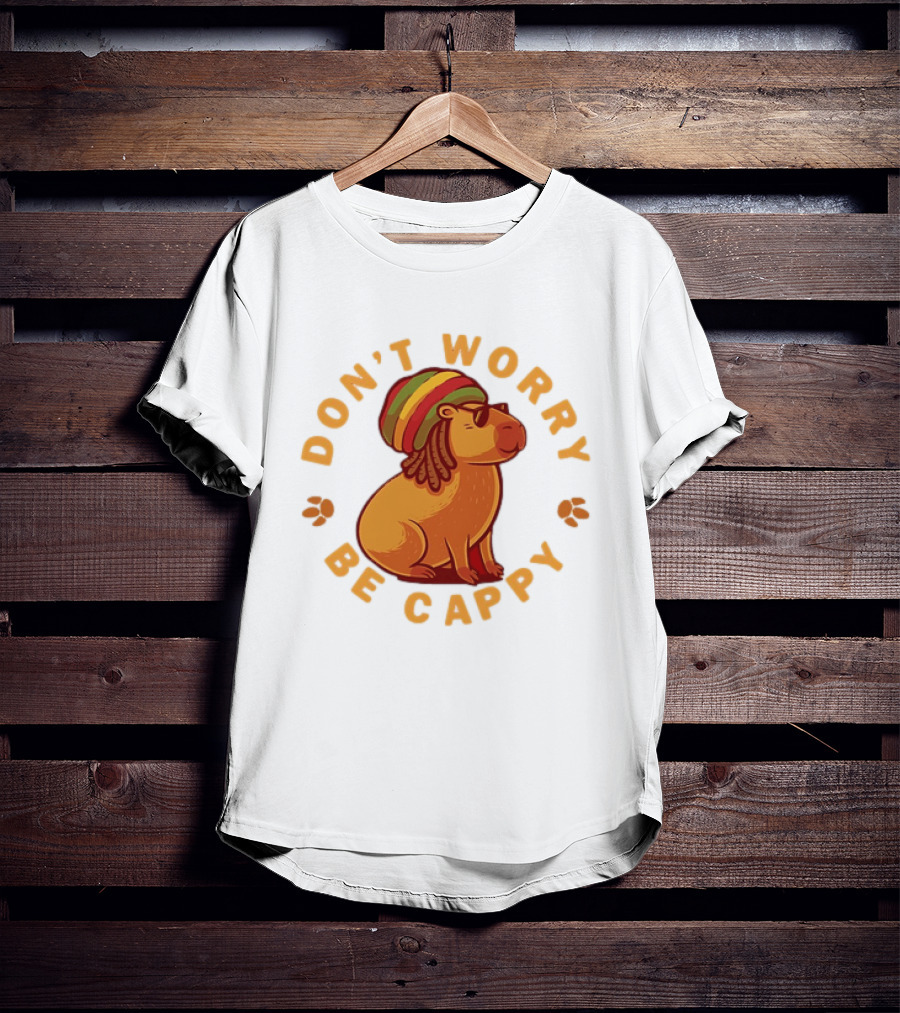 Don't Worry Be Cappy Reggae Rasta Capybara T-Shirt