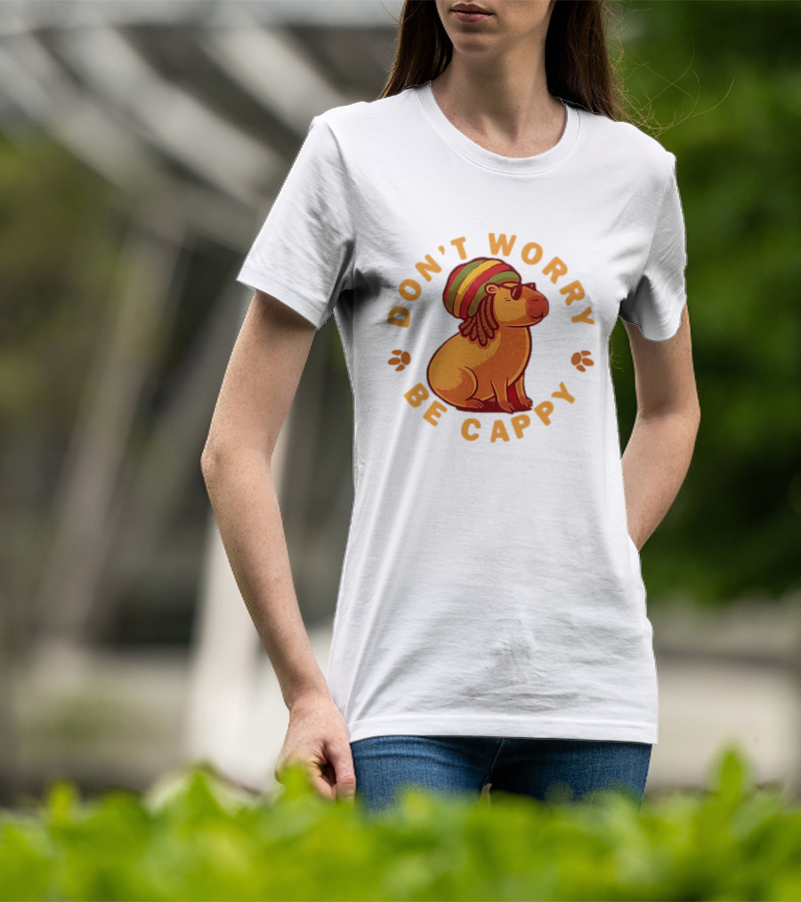Don't Worry Be Cappy Reggae Rasta Capybara T-Shirt