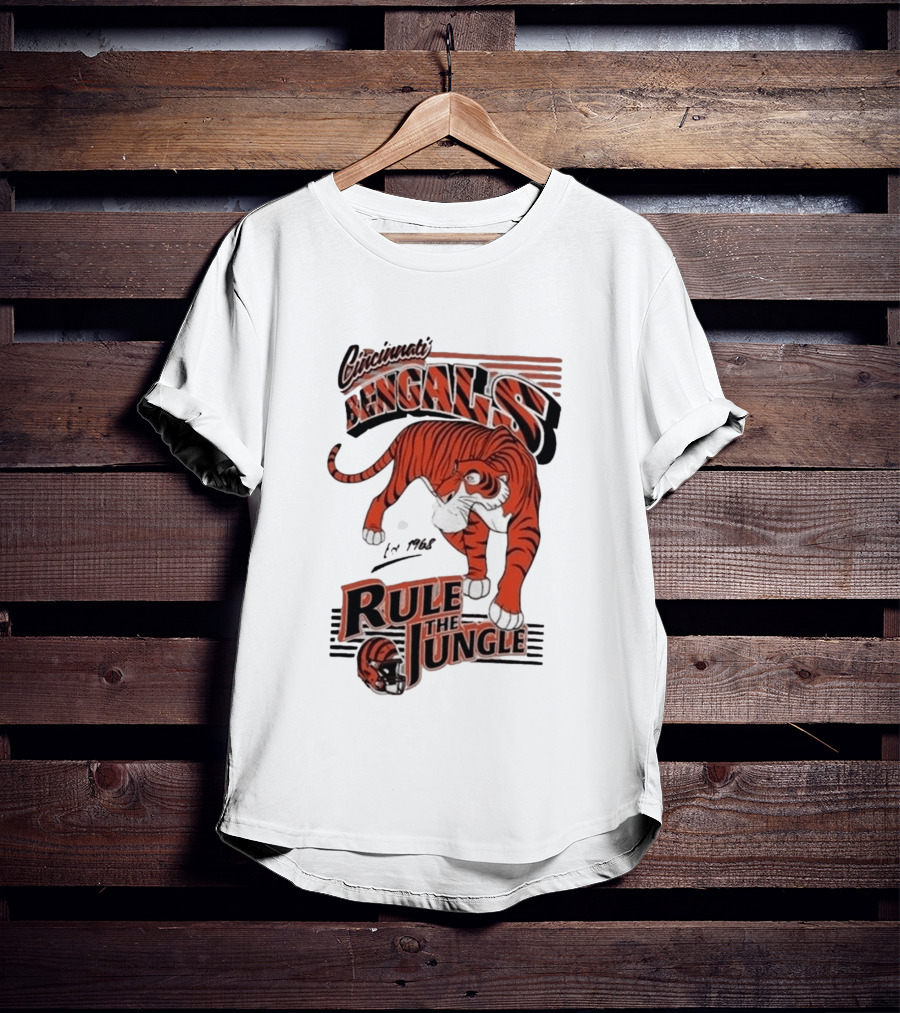 Cincinnati Bengals Rule The Jungle Tiger Graphic NFL Fan T-Shirt