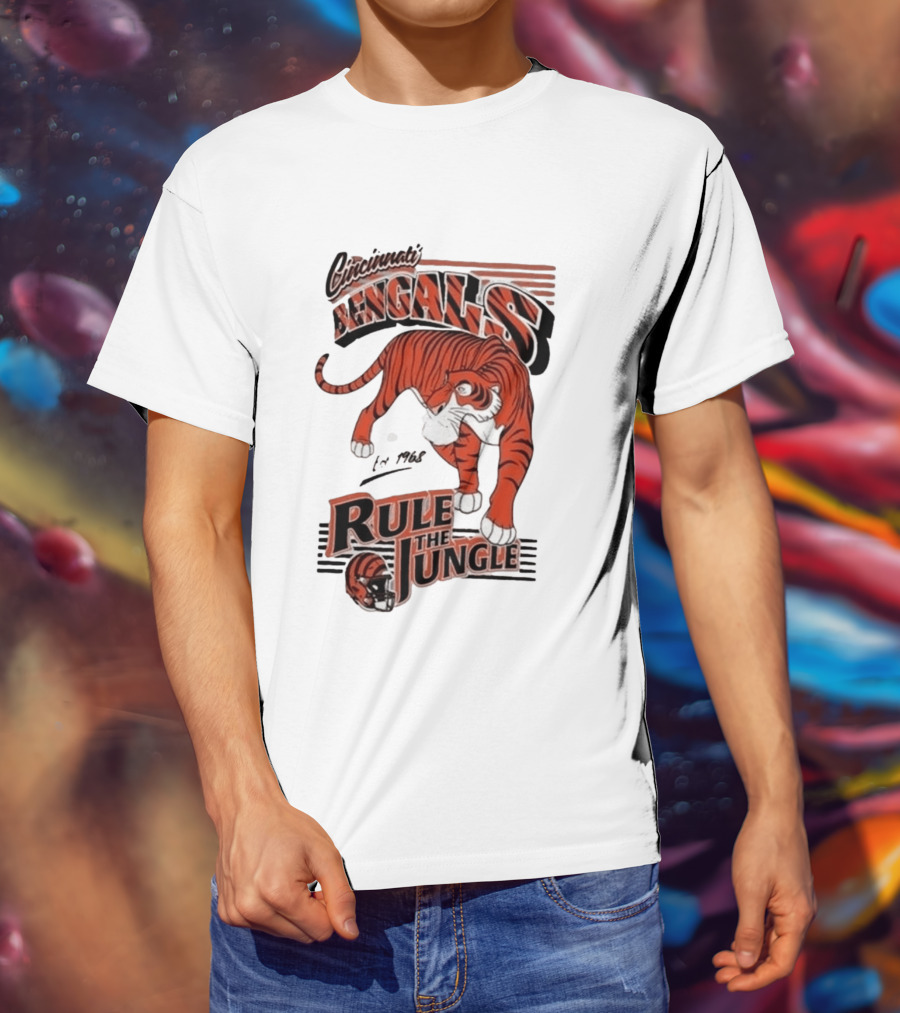 Cincinnati Bengals Rule The Jungle Tiger Graphic NFL Fan T-Shirt