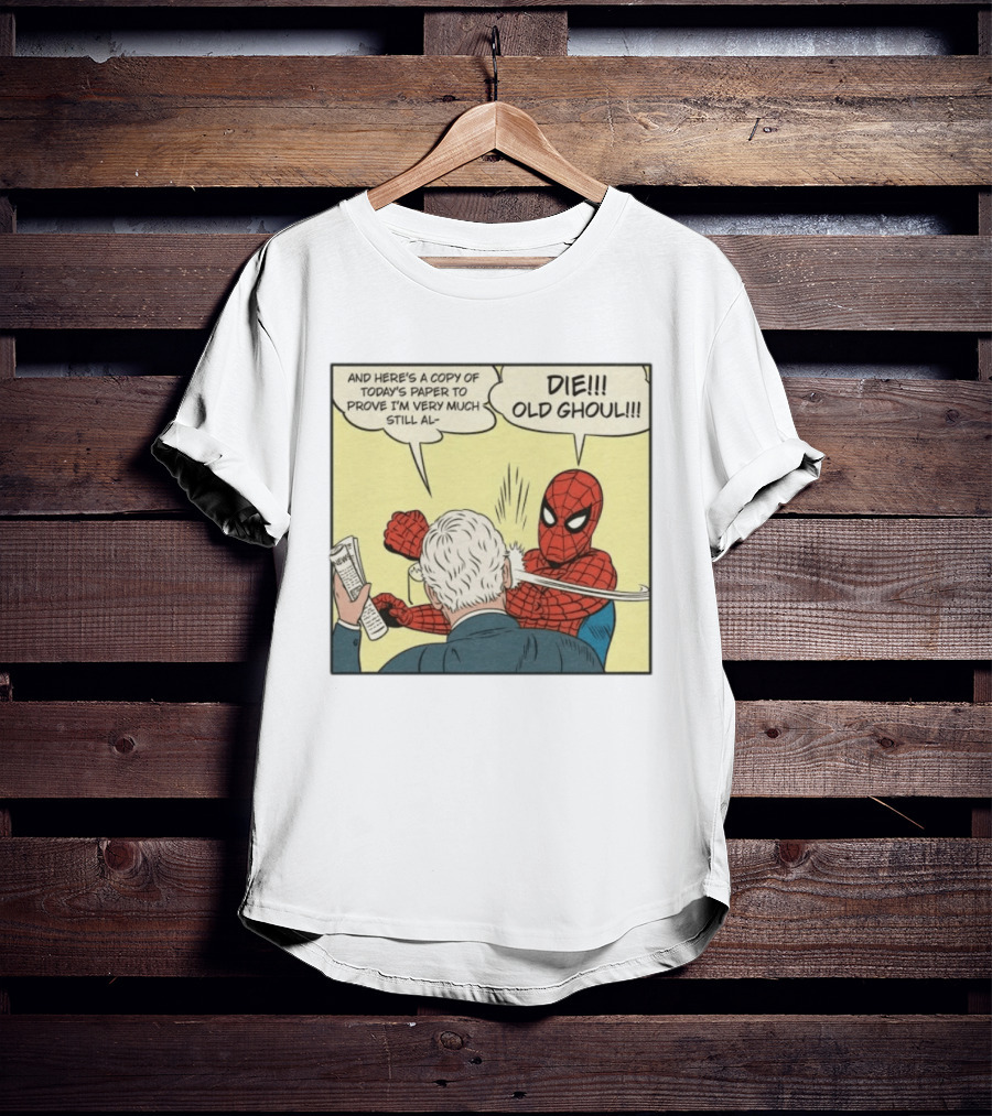Spider Man Punching Mitch McConnell Die Old Ghoul Comic Meme T-Shirt