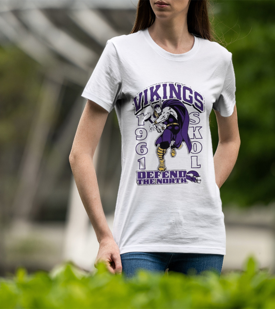 Vikings Skol 1961 Defend The North Thor Minnesota T-Shirt