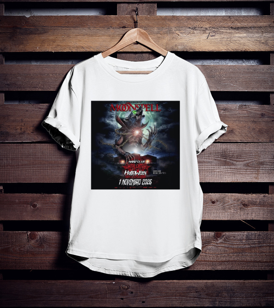 Moonspell Hard Club Data Extra 1 Novembro 2026 Halloween Concerto Especial Porto T-Shirt