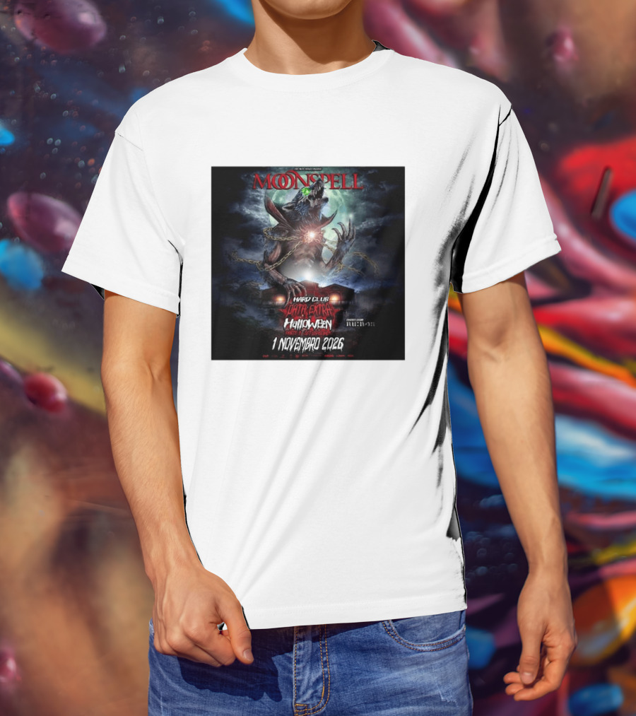 Moonspell Hard Club Data Extra 1 Novembro 2026 Halloween Concerto Especial Porto T-Shirt