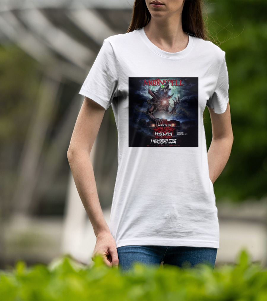 Moonspell Hard Club Data Extra 1 Novembro 2026 Halloween Concerto Especial Porto T-Shirt
