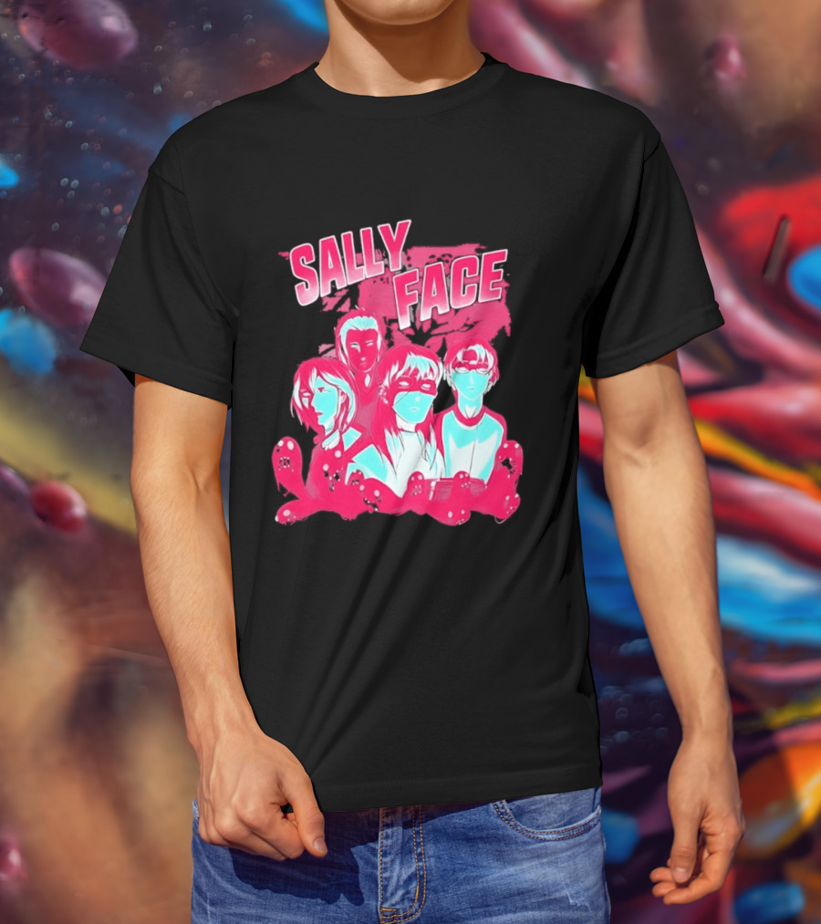 Sally Face Characters Group Indie Game Sal Fisher T-Shirt