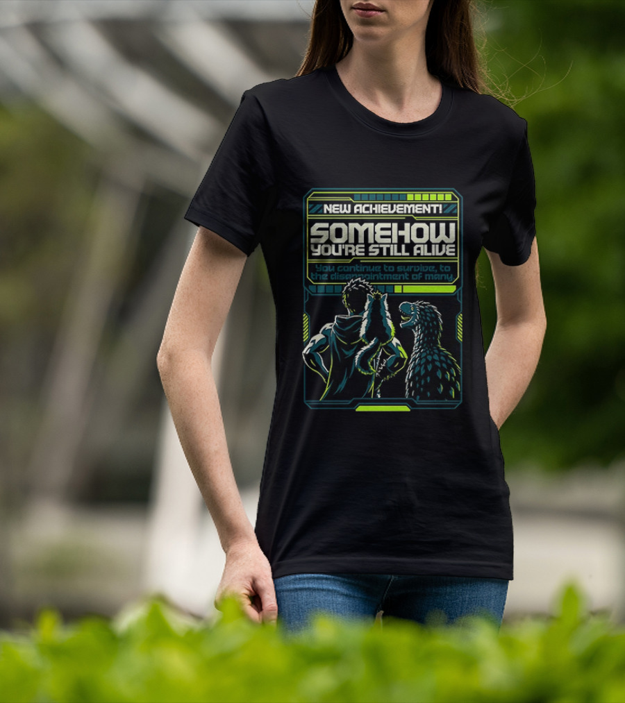 Survivor With Raptor And Fox Somehow You Are Still Alive Video Game Gamer T-Shirt