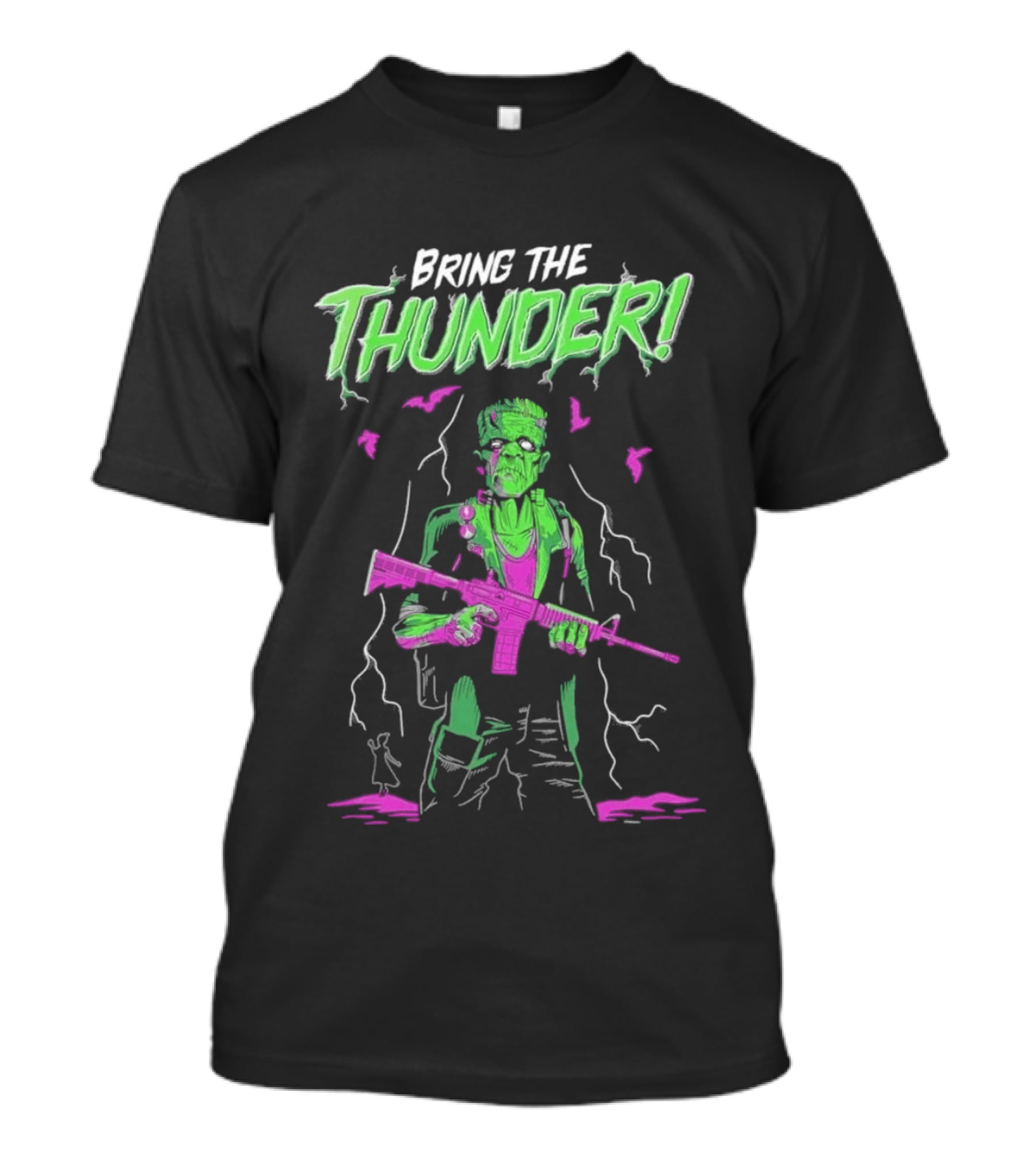 Bring The Thunder Halloween Zombie Soldier With Rifle T-Shirt