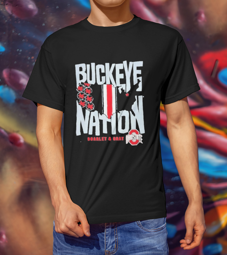 Buckeye Nation Scarlet & Gray Ohio State T-Shirt