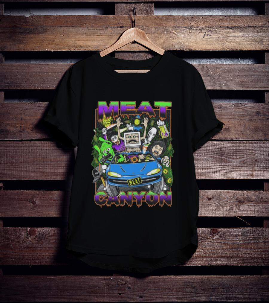 Meatcanyon The Journey Black Computer Car Adventure Characters T-Shirt