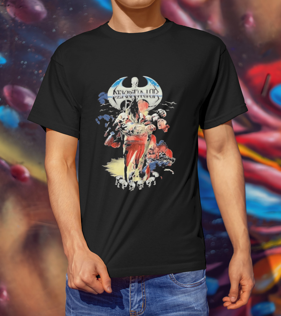 Dekapitator The Storm Before The Calm Skull And Axe Battle Scene T-Shirt