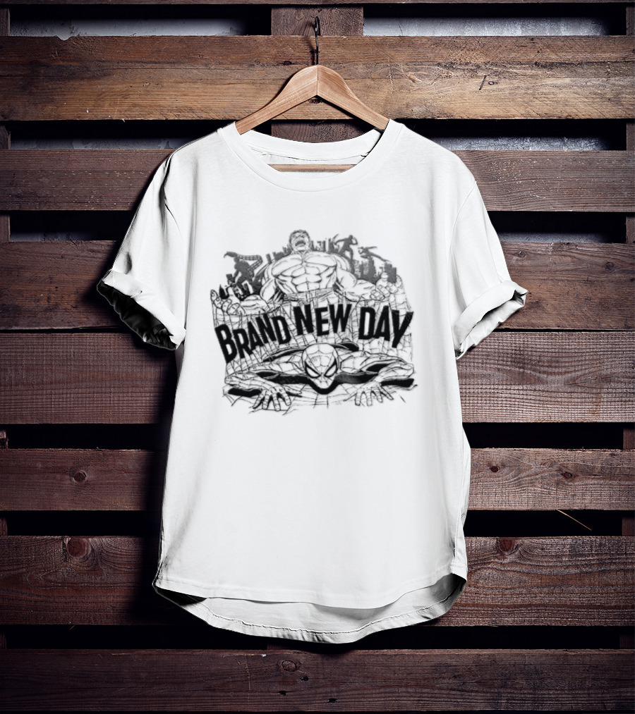 Spider Man Hulk Brand New Day Dynamic Cityscape Marvel Adventure T-Shirt