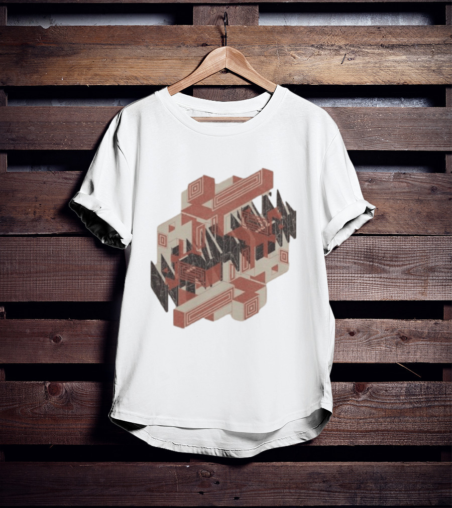 The Mars Volta Store Blocks Tan Geometric Optical Illusion T-Shirt