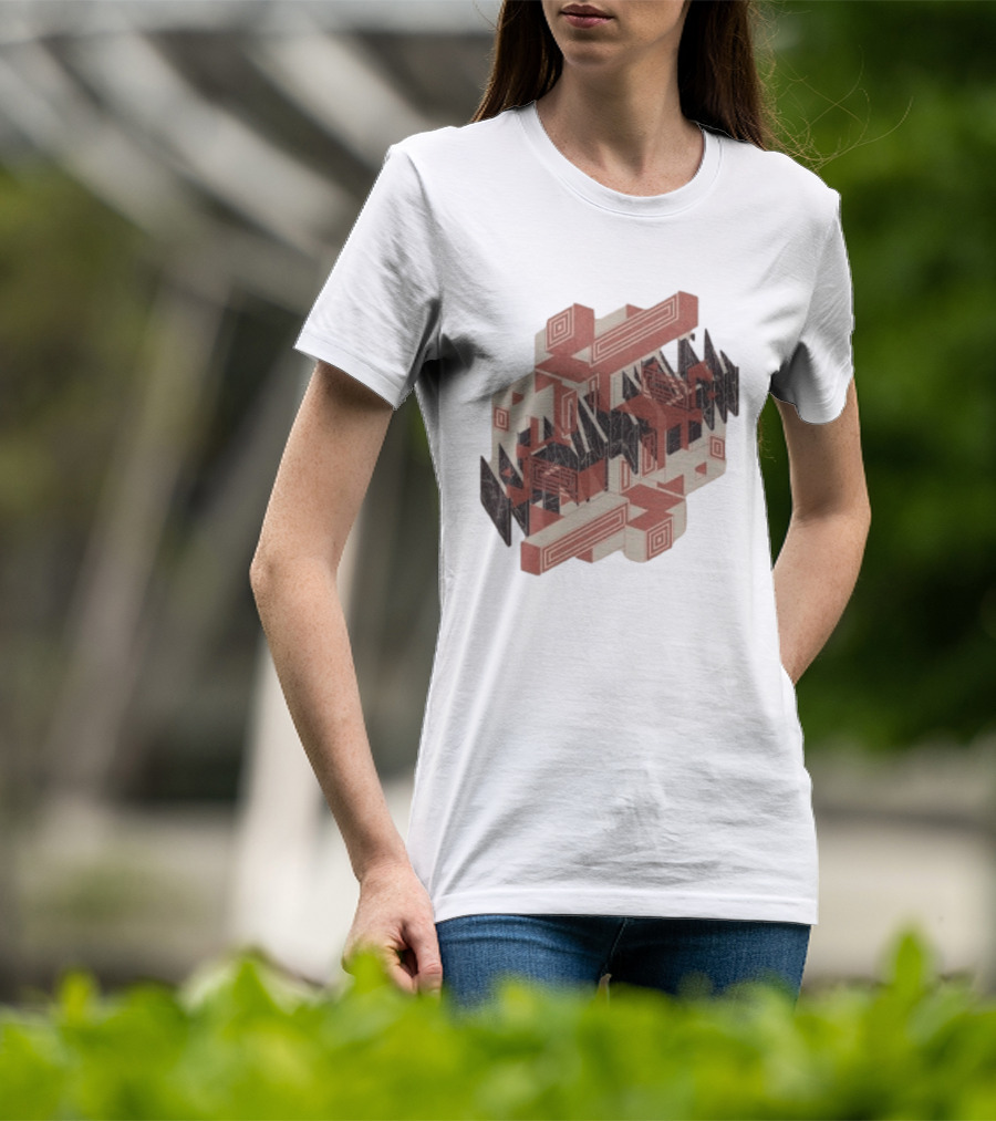 The Mars Volta Store Blocks Tan Geometric Optical Illusion T-Shirt