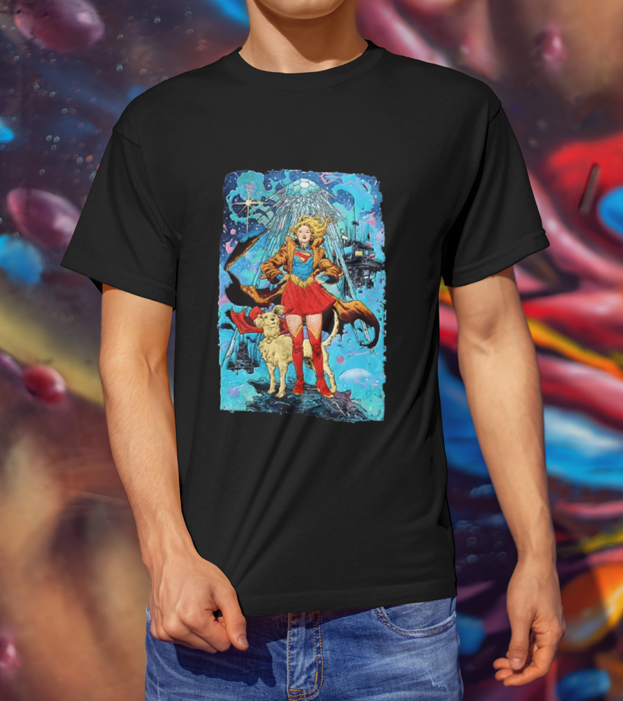 Supergirl And Krypto DC Comics Sci Fi City Adventure T-Shirt