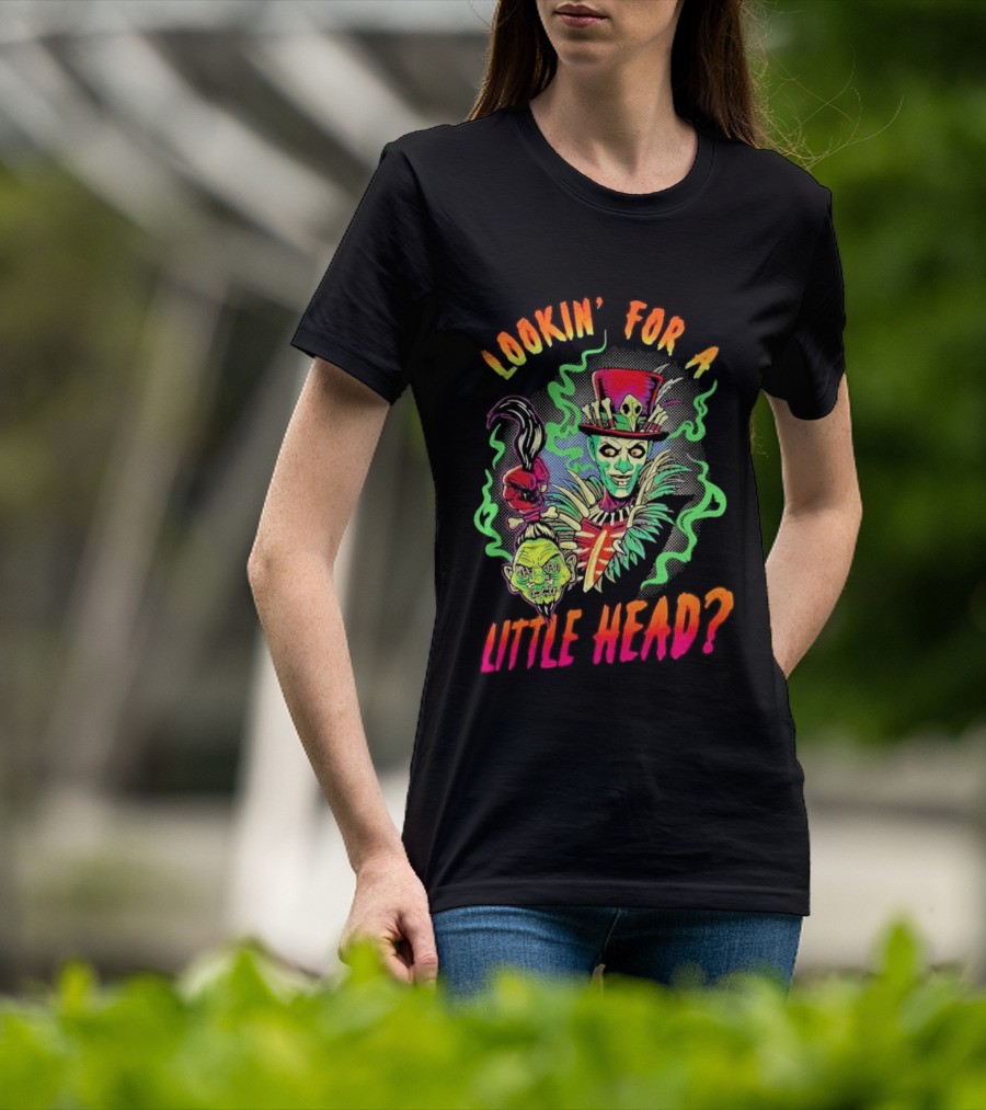Lookin' For A Little Head Voodoo Witch With Top Hat And Skull Motif T-Shirt