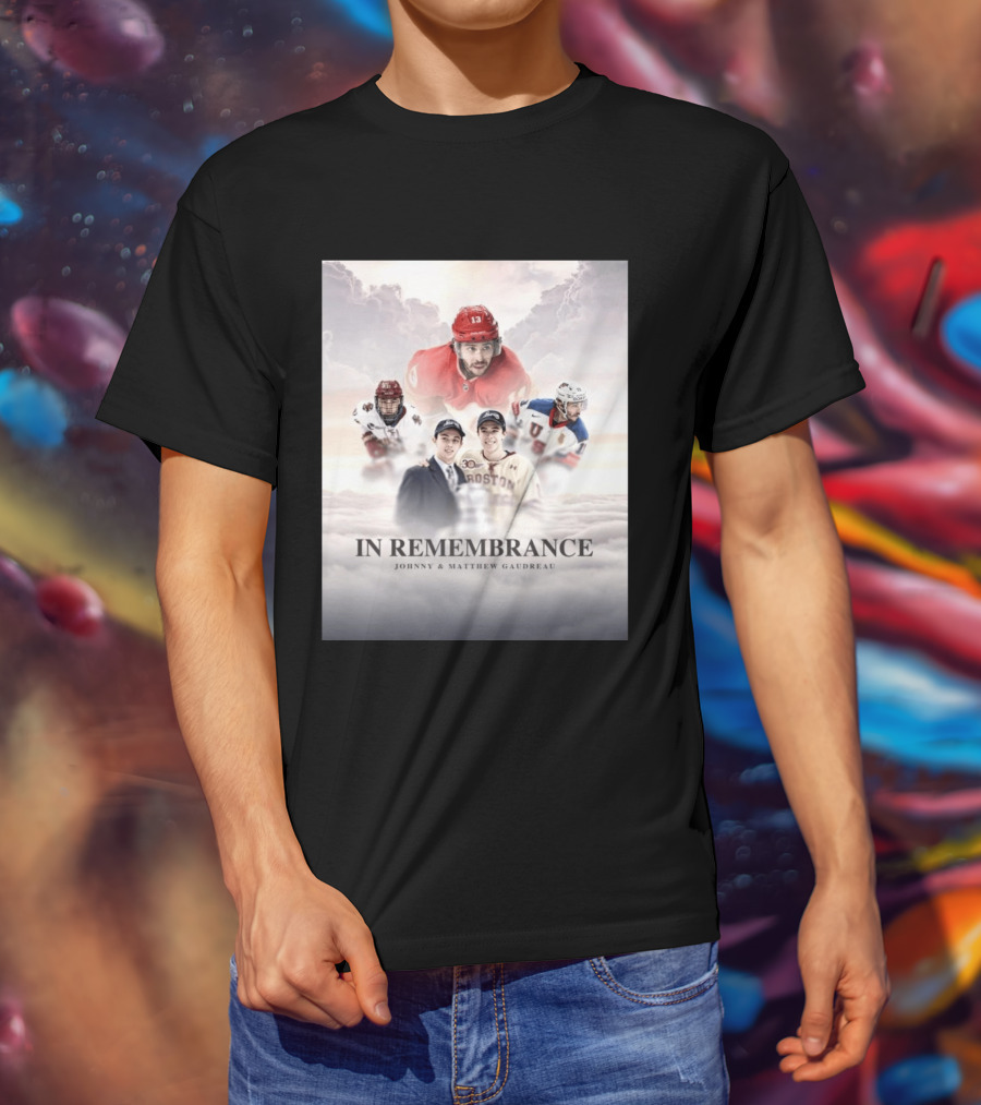 In Remembrance Johnny & Matthew Gaudreau Hockey Tribute With Boston And USA Jerseys T-Shirt