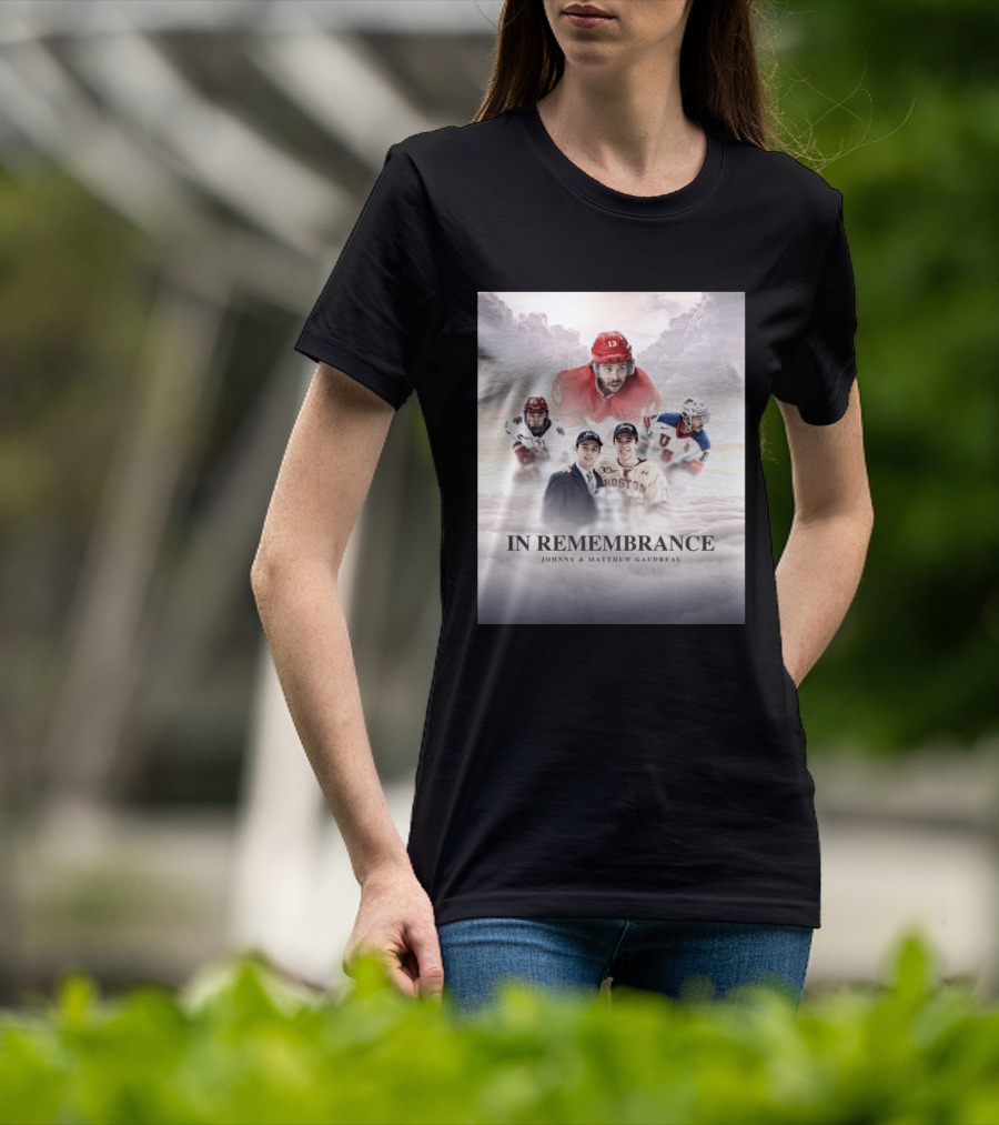 In Remembrance Johnny & Matthew Gaudreau Hockey Tribute With Boston And USA Jerseys T-Shirt